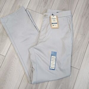 Haggar Men's Khaki Tan Comfort Stretch Flat Front Dress Pant Straight 32x32‎